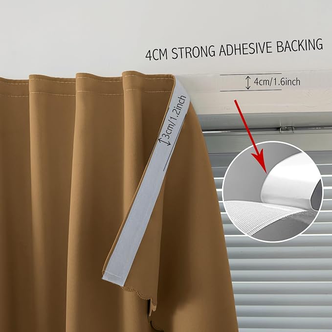 Self Adhesive Curtains, Stick Curtain Blackout Shades Window Cover Curtains - Image 8
