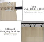 Taupe Sheer Curtains for Bedroom Living Room 96 Inches Long 2 Panels, Modern - Image 4
