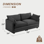 ROWHY 78'' Sectional 2 Seat Cloud Loveseat - Image 2