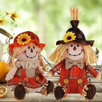 Juegoal 2 Pack Fall Tabletop Decorations Scarecrows, Thanksgiving Harvest Handmade Scarecrow, Autumn Shelf Sitters Figurine Gifts, Home Table Centerpieces Housewarming Present Holiday Decor, Shape A - Image 5