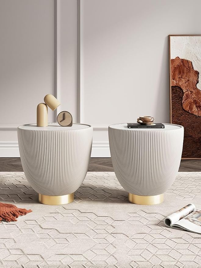 Manhattan Comfort Anderson Modern 18" Round End Table 2.0 | Ceramic Marble - Image 2