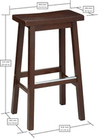 Amazon Basics Solid Wood Saddle-Seat Counter Height Bar Stools - Image 3