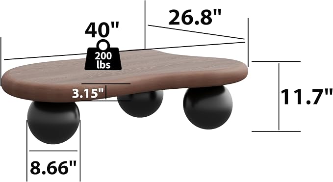 40" Cloud Coffee Table for Living Room Irregular Coffee Table Modern Low Coffee - Image 2