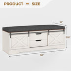 UPOSOJA 60“ Farmhouse Storage Bench - Image 2
