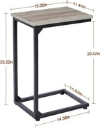AMHANCIBLE C Shaped End Table, Slide Under Couch Table - Image 3