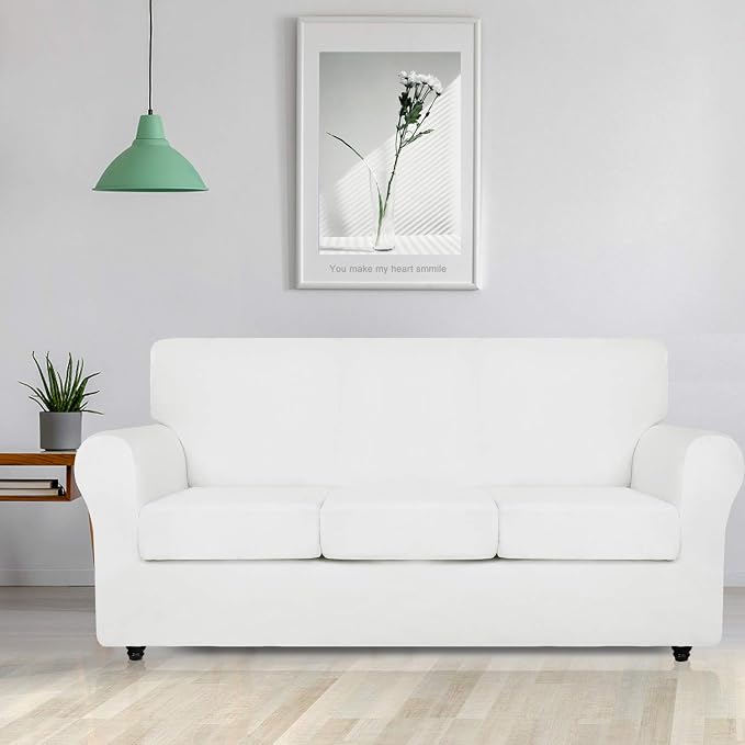 ZNSAYOTX Oversized Velvet Couch Cover 4 Piece Stretch Sofa Covers - Image 2