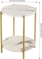 Gawicpy 2 Tier Round Side Table, Folding End Tables Coffee Table Simplistic - Image 3