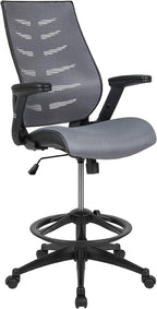 Flash Furniture Kale High Back Dark Gray Mesh Spine-Back Ergonomic Drafting by FlashFurniture