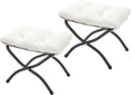 15" Folding Ottoman, Foldable Footrest Stool, Small Foot Stool by MordchilHF
