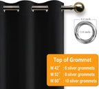 Blackout Curtains for Bedroom, 52 x 63 Inches Length Black 2 Panels | Thermal - Image 5