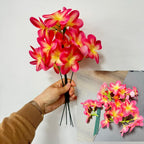 10pcs Pink Artificial Flowers Fake Plumeria with Stems,Silk Flower - Image 3