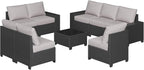Aoxun Patio Furniture Set, Widen Armrests Wicker Outdoor Sectional - Image 9