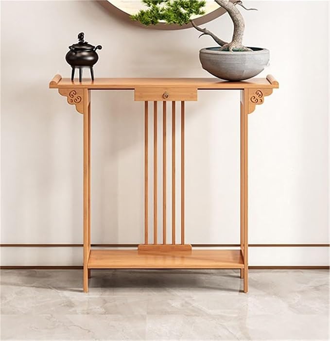 Natural Bamboo Console Table by Unknown