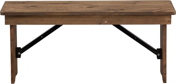 Flash Furniture Hercules Series 40" x 12" Commercial Grade Rustic Solid Pine - Image 8