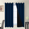 Yakamok Dark Blue 100% Blackout Curtains 63 Inches Long 52" Wide 2 Panels | by Yakamok