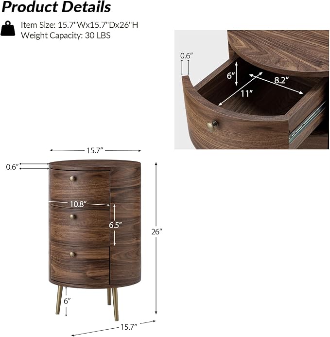 HULALA HOME Round End Table - Image 2