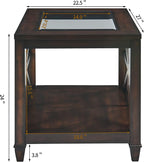 Farmhouse End Table Living Room, Furniture Solid Wood Square Large Side Tables - Image 2