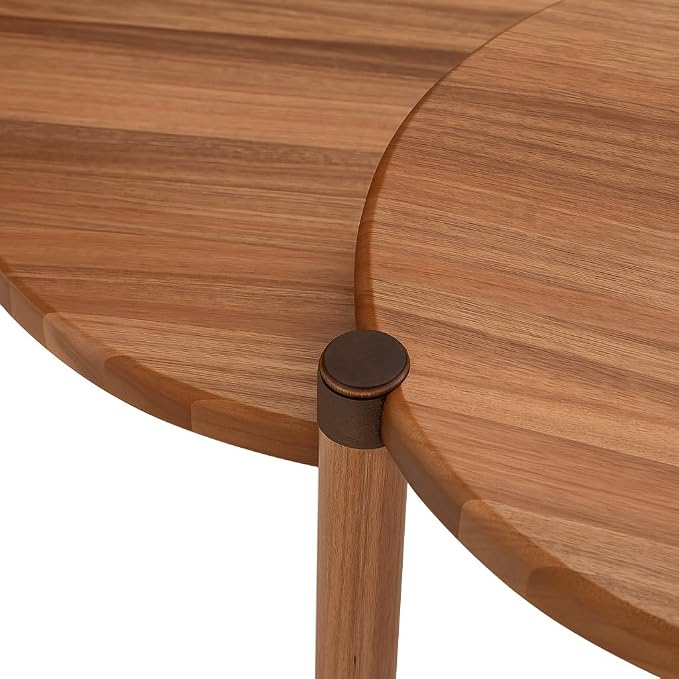 Leick Home Redonda Bay Side Tables 2 Pack, Natural Jequitiba, Small Table 21.6 - Image 5