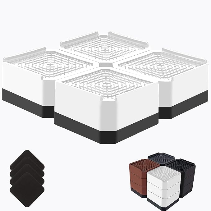 Bed Risers Heavy Duty, Adjustable Furniture Riser Blocks Lift 1.5, 4.3 inches by LiftLevelYourBed