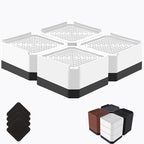 Bed Risers Heavy Duty, Adjustable Furniture Riser Blocks Lift 1.5, 4.3 inches by LiftLevelYourBed