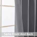 Yakamok Grey Room Darkening Window Curtains 42x36 Inch - Image 3