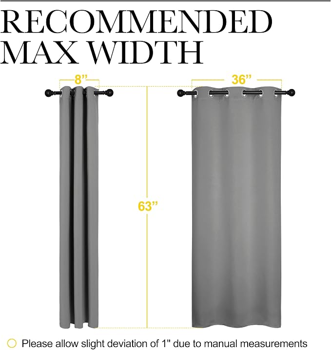 NICETOWN Silver Grey Thermal Insulated Grommet Blackout Curtains, Kids Window - Image 6