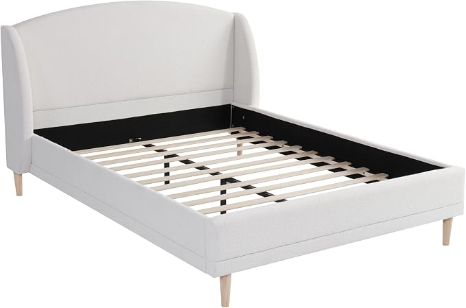 Christopher Knight Home Hazel Queen Size Bed Frame, Upholstered Platform Bed - Image 8
