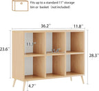 6 Cube Storage Organizer, Wood Bookcase - Image 3