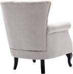 Mid Century Modern Accent Chair Upholstered Armchair Comfy Linen Fabric Single - Image 8