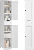 Iwell Tall Bathroom Cabinet, Slim Narrow Bathroom Storage Cabinet by IWELL