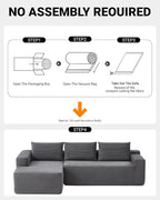 97" Cloud Sectional Couch, Modern Modular Sectional Sofa - Image 4