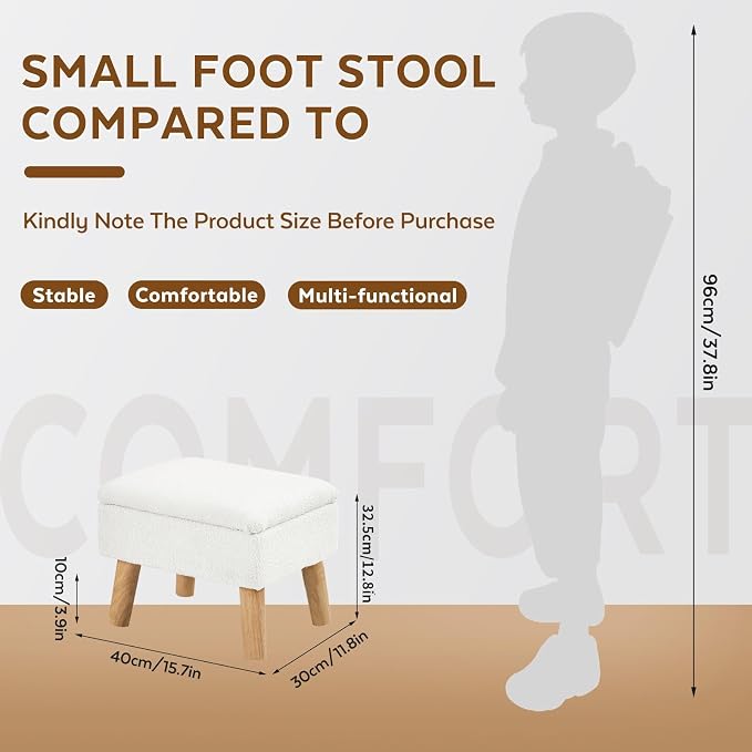 Storage Ottoman, Small Foot Stool Ottoman - Image 2