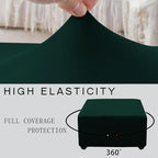 Super Stretch 40x40x15 inch Square Ottoman Cover- Soft Form Fit Ottoman Cover - Image 5