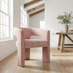 Jofran Gwen Jacquard Upholstered Accent Chair, Modern Luxury Plush Sculptural - Image 2