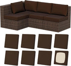 8Pcs Outdoor Cushion Covers, Stretch Patio Furniture Couch Chair Slipcovers | by VORSHAPE