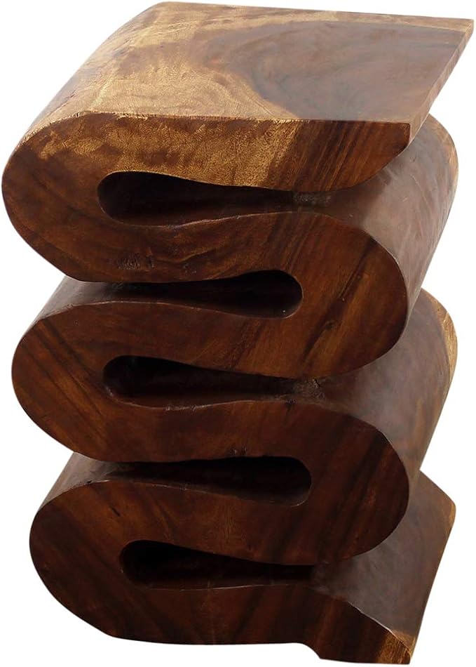 Haussmann Wood Wave Verve Accent Snake Table 12x14x20 in H Walnut Oil - Image 5