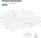 Belffin Large Modular Sectional Sofa Sleeper Couch - Image 2