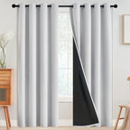 SimpleHome White 100% Blackout Curtains Room Darkening Living Room 84 Inch | by SimpleHome