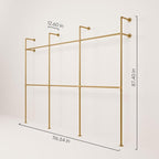 pamo Industrial Pipe Clothing Rack Gold - Image 2