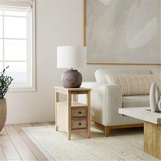 Beaumont Lane Transitional Wood Side Table, Poplar Wood - Image 2