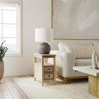 Beaumont Lane Transitional Wood Side Table, Poplar Wood - Image 2
