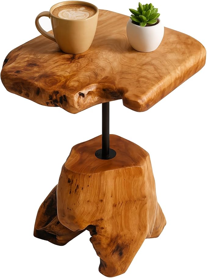Natural Edge Cedar Stump Side Table - Image 9