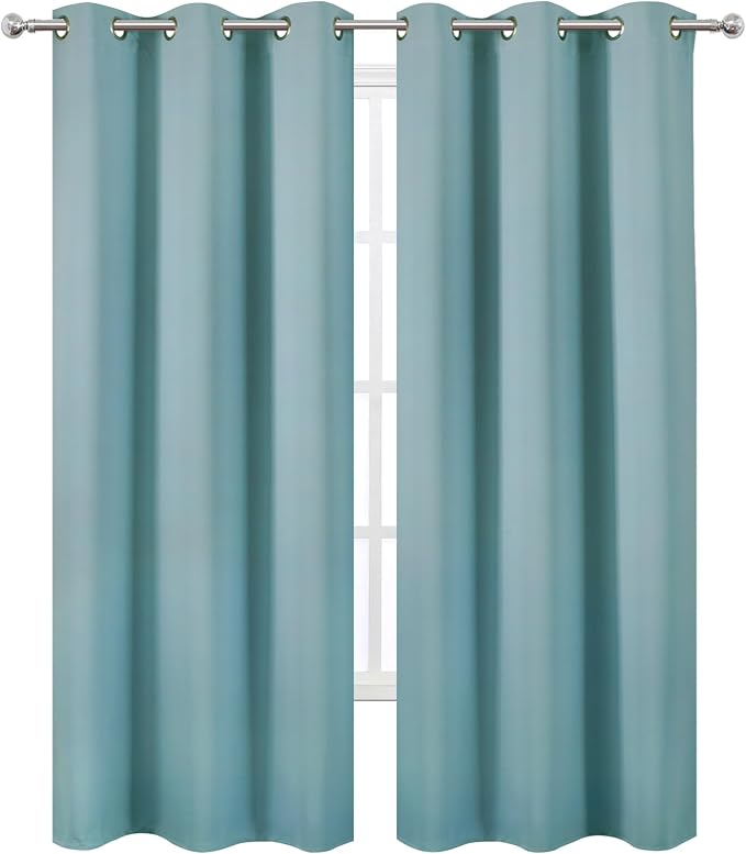 Stone Blue Thermal Blackout Curtains/38 x 84 Inch/Set of 2 Panels Room - Image 2