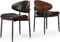 REONEY Dining Chairs Set of 2, Mid-Century Modern Upholstered PU Leather Chairs by REONEY