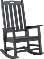 Psilvam Oversized Outdoor Rocking Chair, HDPE Porch Rocker Chairs by PsilvamGardenFurniture