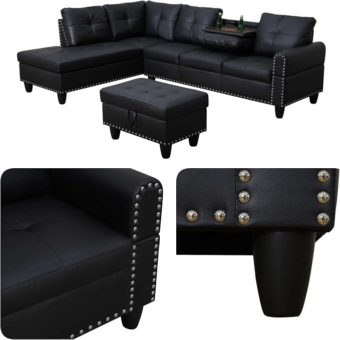 97.5" L Shaped Couch Set, Modular Sectional Couches - Image 4