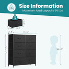 DUMOS 8 Drawer Dresser for Bedroom, Fabric Storage Organizer - Image 3