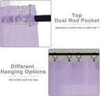 Lavender Sheer Curtains for Bedroom Living Room 45 Inch Length 2 Panels - Image 4