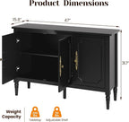 FansaFurn 3-Door Cabinet with Adjustable Shelves, Accent Sideboard with Turned - Image 2