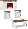 AMERLIFE 5-Piece Farmhouse Table Set Include 63" TV Stand by AMERLIFE